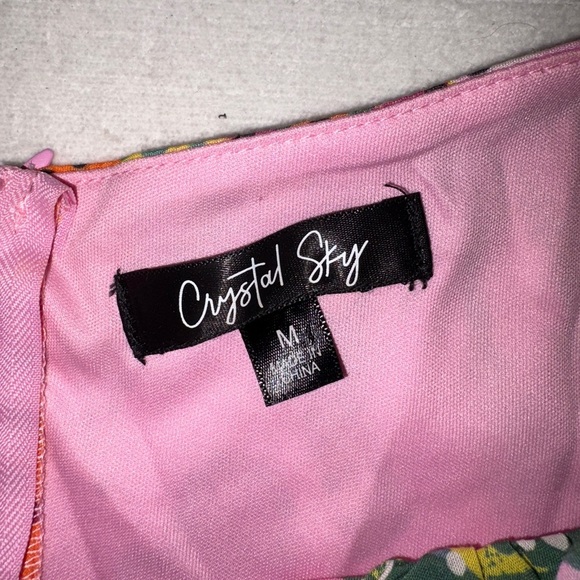 Tropical Asymmetrical Dress with Puff Sleeves - Picture 5 of 10